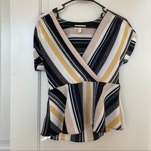 Monteau striped peplum shirt with belt loops